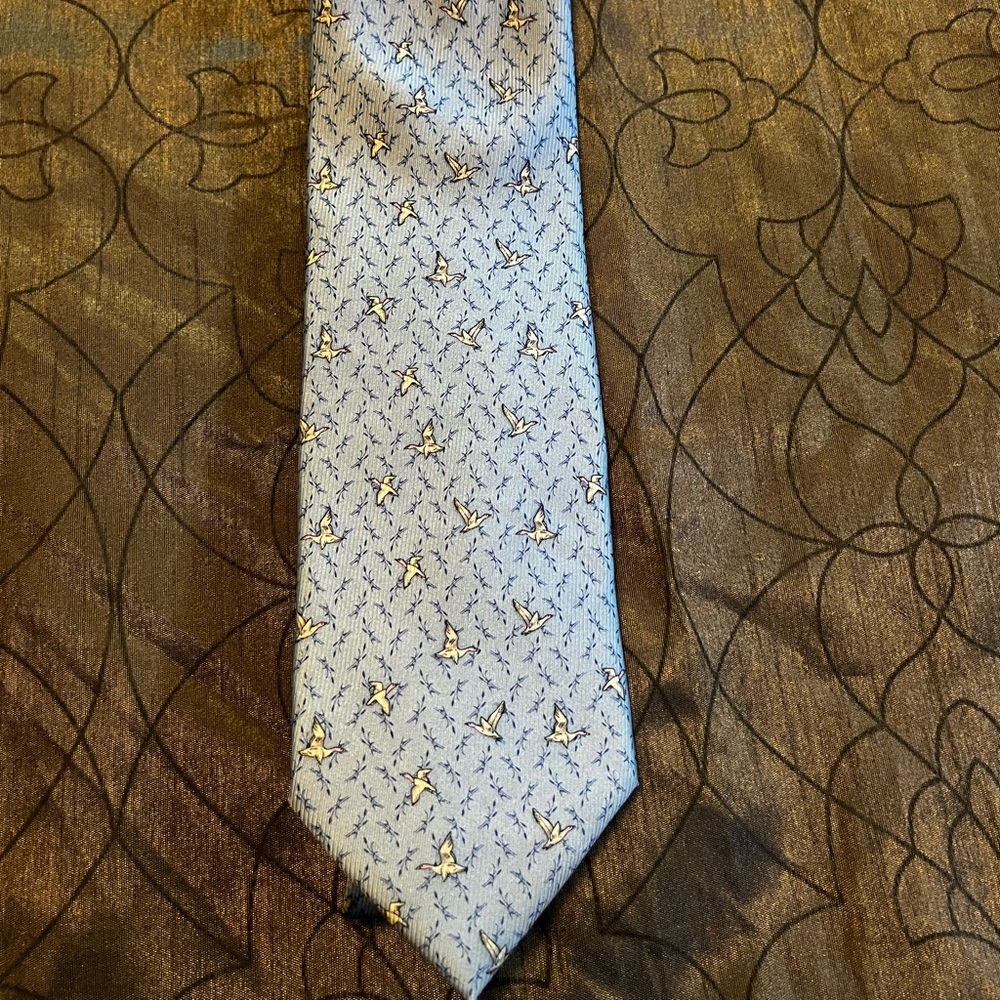 Luigi Batani Flying Seagulls Silk Neck Tie